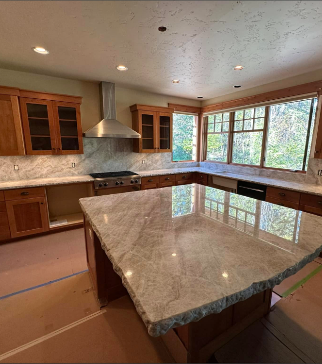 Custom kitchen countertop and island